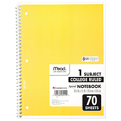 Mead 1-Subject Spiral Notebook [College Ruled]