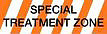 Orange/White Stripe with Black 'SPECIAL TREATMENT ZONE' printing