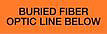 Orange with Black 'CAUTION BURIED FIBER OPTIC LINE BELOW' printing