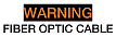 White with “WARNING FIBER OPTIC CABLE” printing