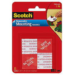 3M Scotch Heavy Duty 1-Inch Mounting Squares 48-Pack Mounting Pictures