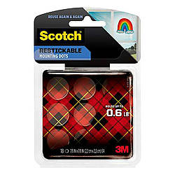 3M Restickable Scotch Mounting Dots, Squares and Strips