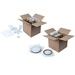 Duck Brand Dish & Glass Kits Corrugated Dividers & Foam Pouches [Outer Box Not Included]