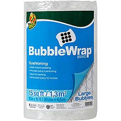  Duck Brand Bubble Wrap Roll, Original Bubble Cushioning, 12 x  60', Perforated Every 12 (1061835), Clear : Bubble Wrap Rolls : Office  Products