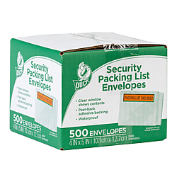 Duck Brand Security Packing List Envelopes