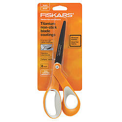 Fiskars Non-Stick Titanium Bent Handle Scissors [SoftGrip]