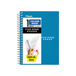 Five Star 1-Subject Personal Spiral Notebook [College Ruled]