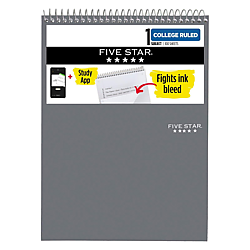 Five Star 1-Subject Spiral Top Bound Notepad [College Ruled]