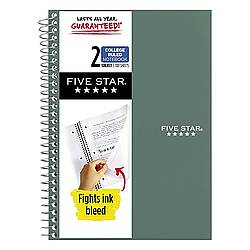 Five Star 2-Subject Spiral Notebook, College Ruled