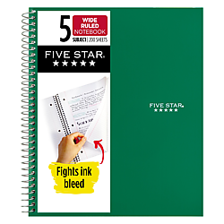 Five Star 5-Subject Spiral Notebook [Wide Ruled]
