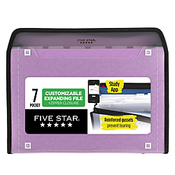 Five Star 7-Pocket Expanding File with Reminder Tabs