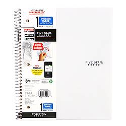 Five Star Advance 1-Subject Spiral Notebook, College Ruled