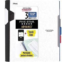 Five Star Advance 3-Subject Spiral Notebook, College Ruled