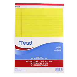 Mead Top Bound Legal Pads [Wide Ruled]