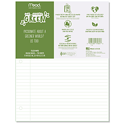 Mead We Mean Green Filler Paper [College Ruled]