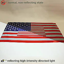 Oralite (Reflexite) American Flags Microprismatic Retroreflective Sticker Decals