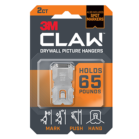 3M CLAW Drywall Picture Hangers [65 lbs.]