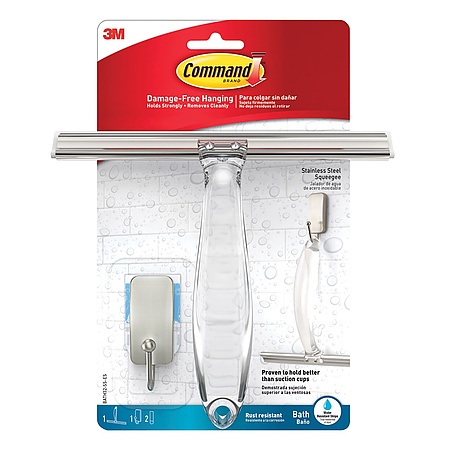 Command Bath Squeegee and Hook [Removable]
