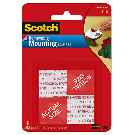 2-PACK 1/2 x 1/2 Inch 64 Squares Scotch Foam Mounting Removable Squares 