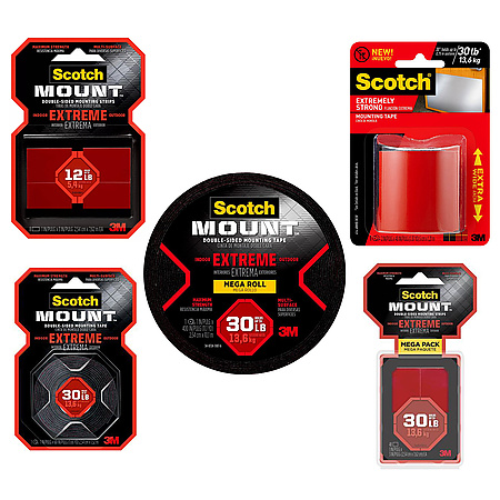 3M Extreme Scotch-Mount Double-Sided Mounting Tape & Strips
