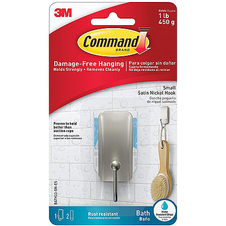 Command Small Metallic Bath Hook [Removable]