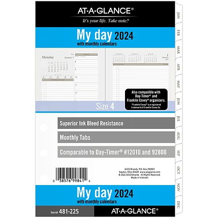 At-A-Glance My Day 2024 Planner Refills [Dated]