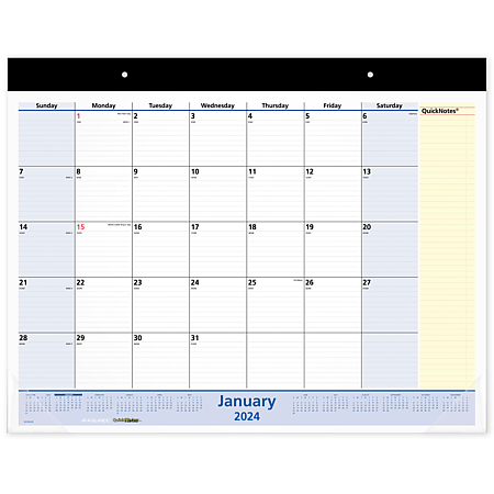 At-A-Glance QuickNotes 2024 Monthly Desk Pad Calendar