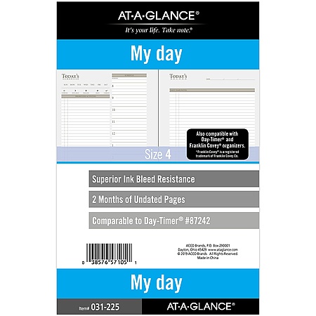 At-A-Glance My Day Planner Refills [Undated]