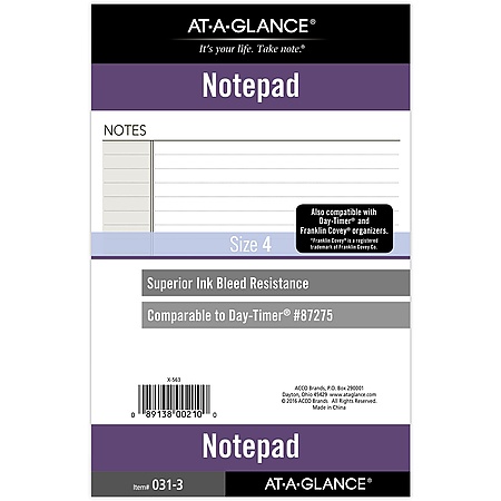 At-A-Glance Notepad Planner Refills [Ruled]