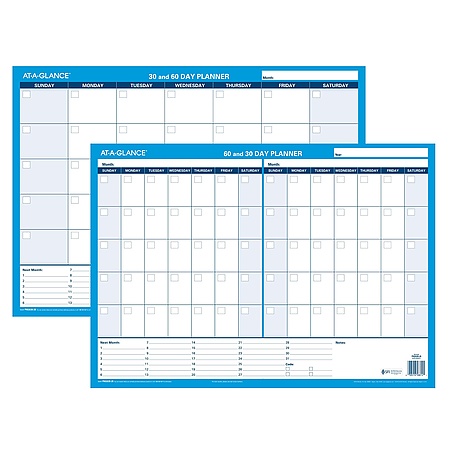 At-A-Glance PM263B28 Undated Reversible 30 & 60-Day Erasable Calendar