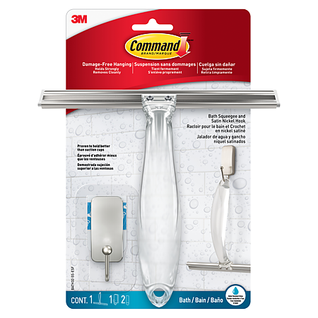 Command Bath Squeegee and Hook [Removable]