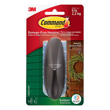 Command Large Outdoor Metallic Bronze Hook [Removable]