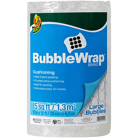 Duck Brand Large Bubble Wrap Cushioning [5/16 inch bubbles]