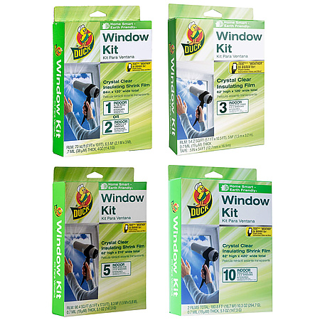 Crystal Clear Window Kit Shrink Film for sale online 2 Lot 3-pack Duck BRAND 62 In X 126 In 