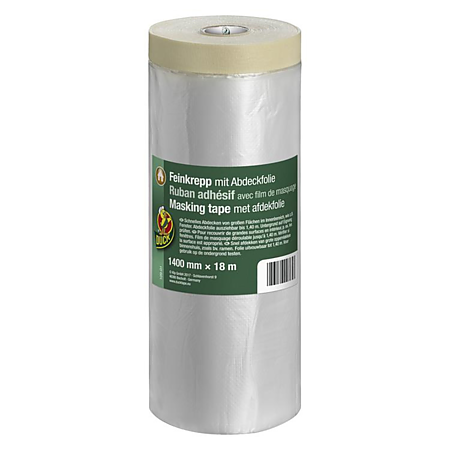 Duck Brand Pre-Taped Drop Cloth [Plastic Sheeting / Removable Cloth Tape]