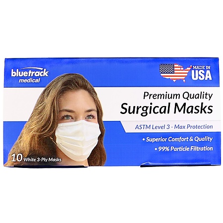 Bluetrack 3-Ply Surgical Face Masks (S3020-W10)