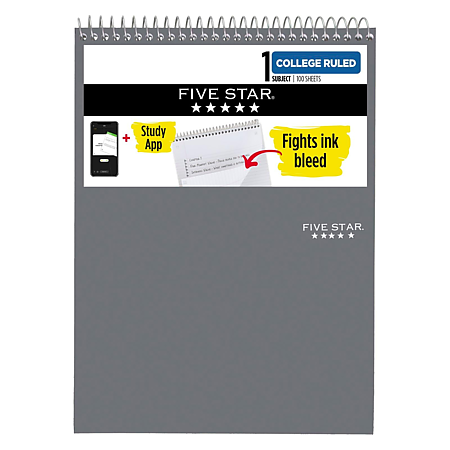 Five Star 1-Subject Spiral Top Bound Notepad [College Ruled]