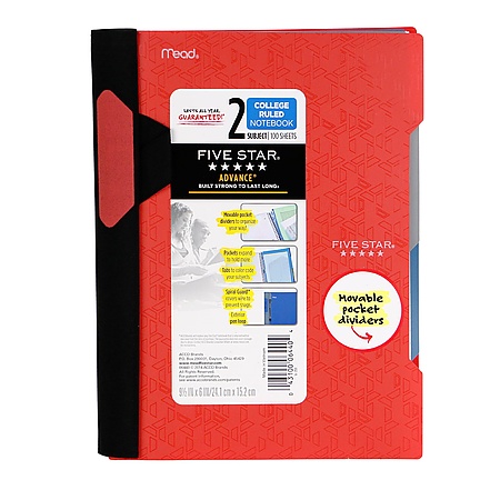 Five Star Advance Small 2-Subject Spiral Guard Notebook [College Ruled]