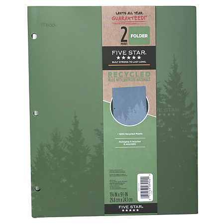 Five Star Recycled 2-Pocket Plastic Folder