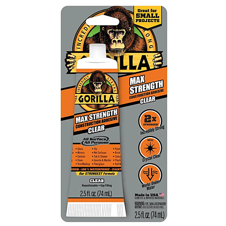 Gorilla Max Strength Clear Construction Adhesive