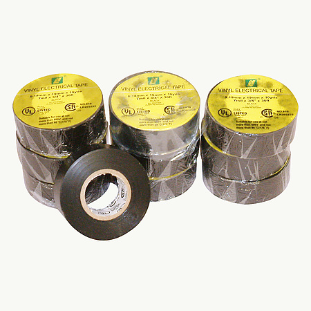 2 in Black JVCC E-Tape Colored Electrical Tape x 66 ft. 