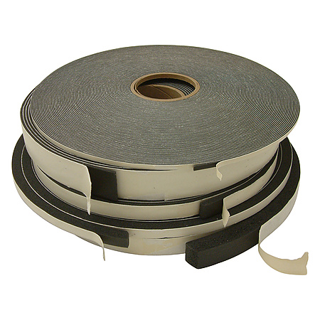 1/16 x 2 x 150 PVC Foam Tape 3 Rolls Black 