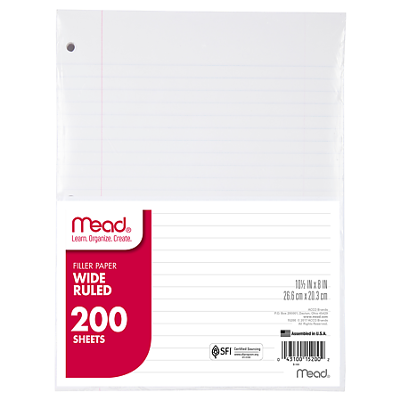 Mead Standard Filler Paper [Wide Ruled]