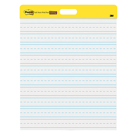 Post-it Self-Stick Primary Ruled Wall Pad