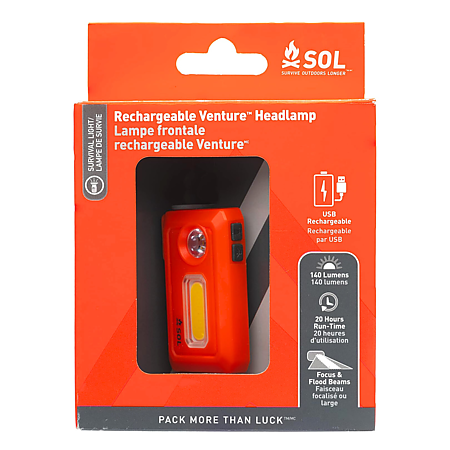 SOL Venture Rechargeable Headlamp