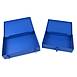 Metalplus Stamped Steel Storage Case: matte blue set of 2