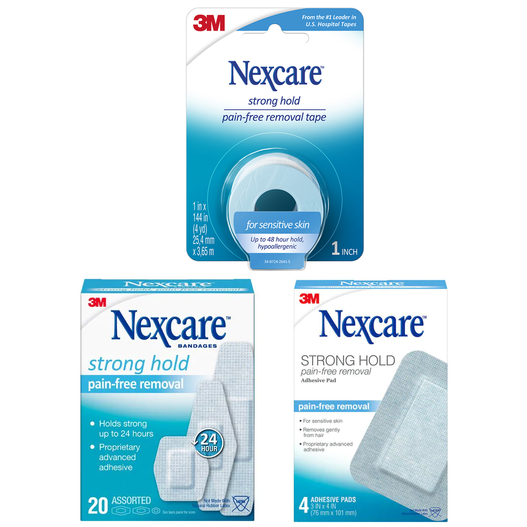 3M Strong Hold Nexcare Pain-Free Removal Tape, Bandages &amp; Pads