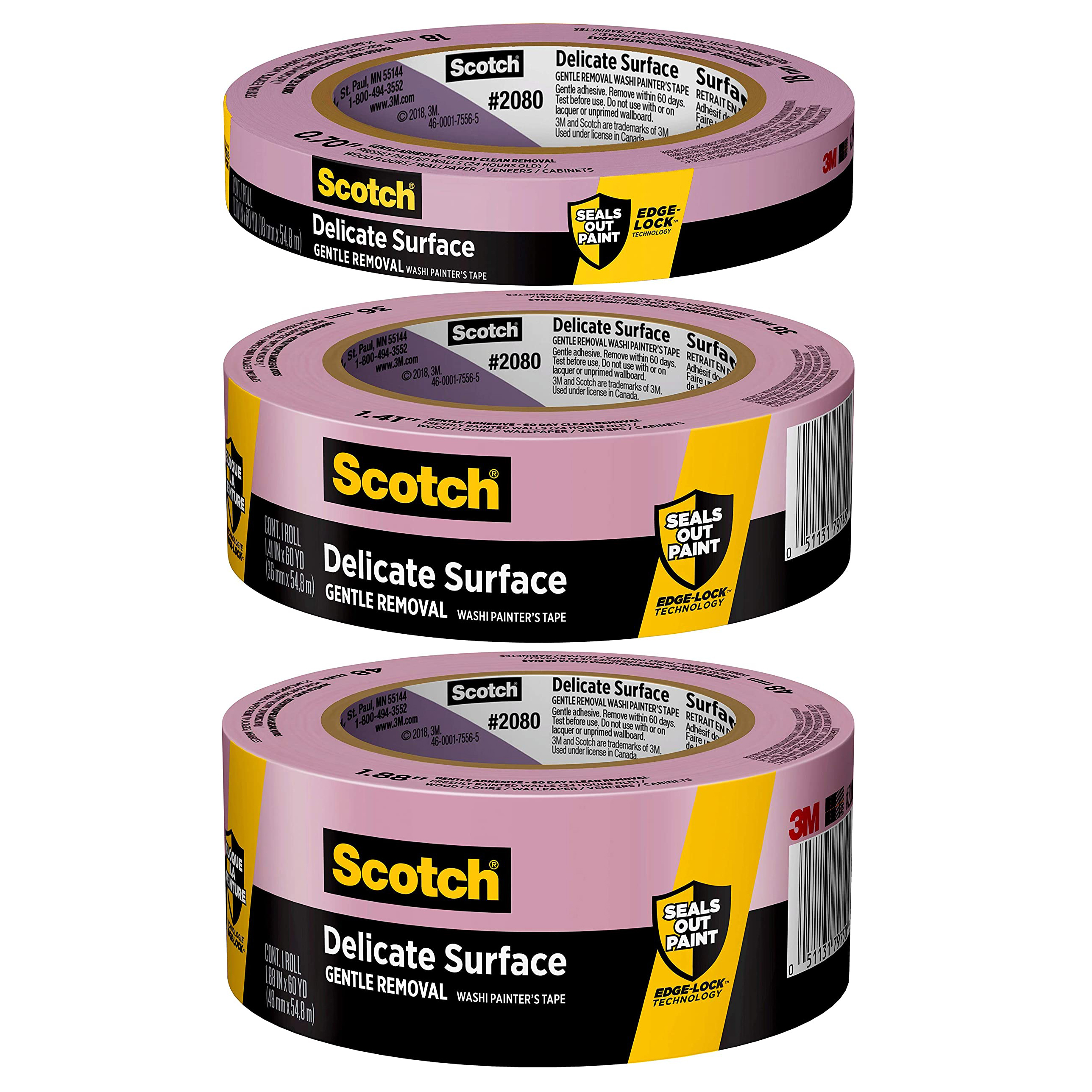 6C6-007-2*A Scotch Safe-Release Painter's Masking Tape-.75"X60yd 