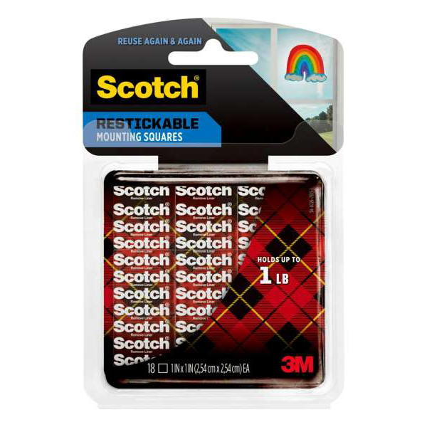 3M Restickable Scotch Mounting Dots, Squares and Strips