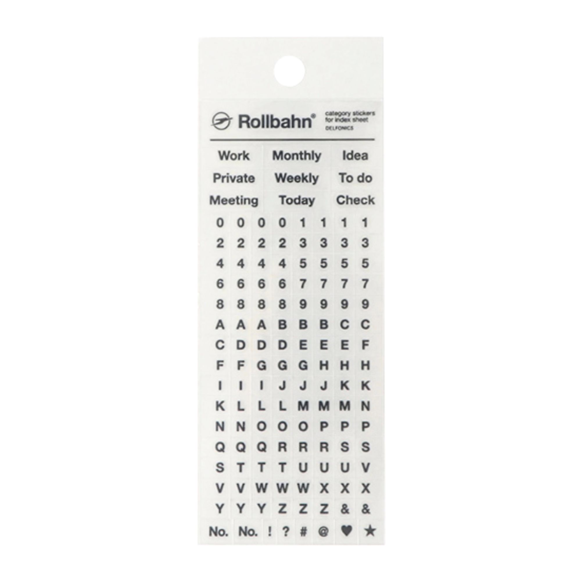 Delfonics Rollbahn Category Stickers